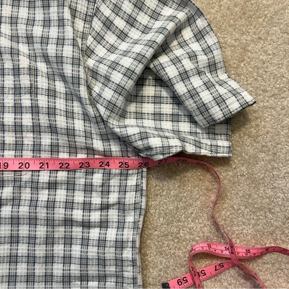 VINTAGE Big Dogs Shirt Mens Extra Large White Beige Checker Button Up Casual - Picture 7 of 10